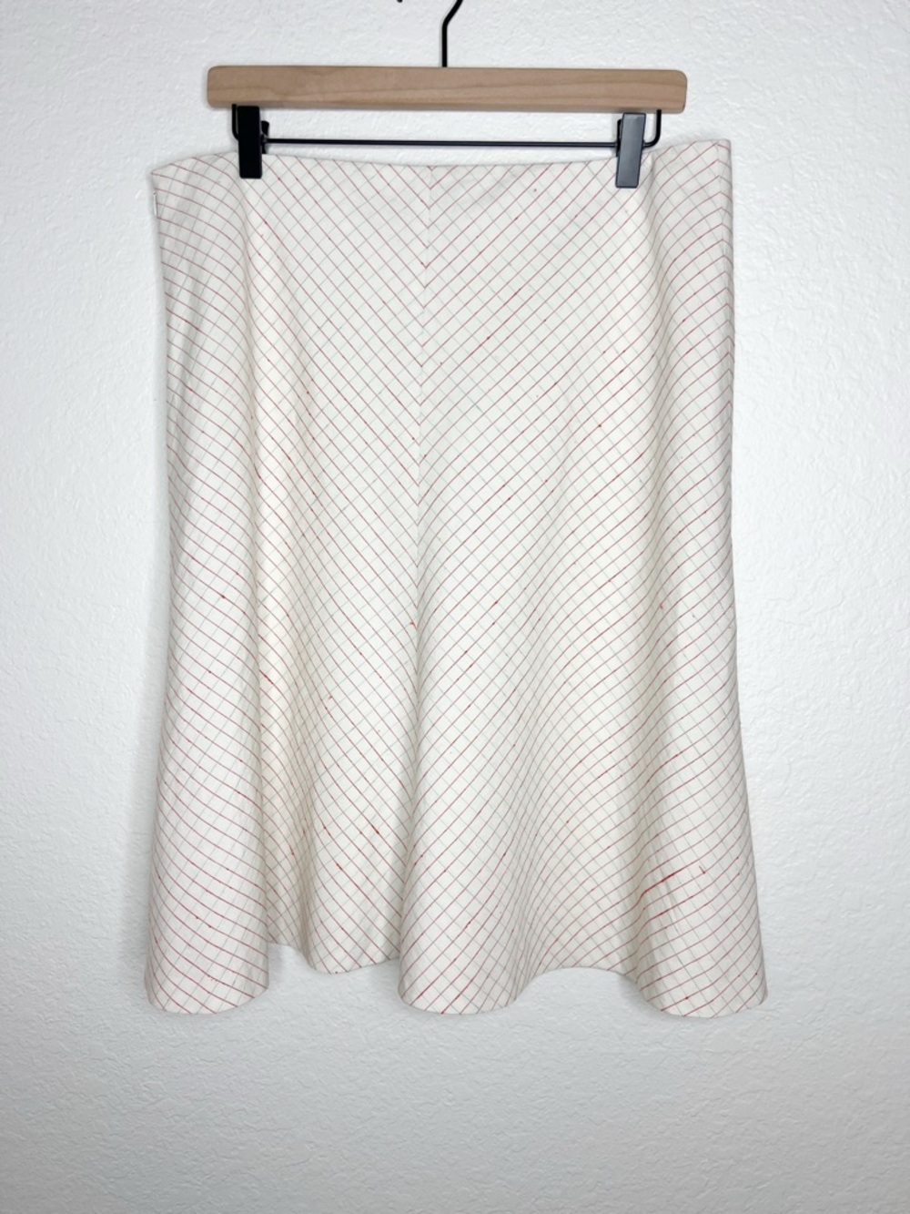 Carolina Herrera Cream Plaid A-Line Skirt size 14